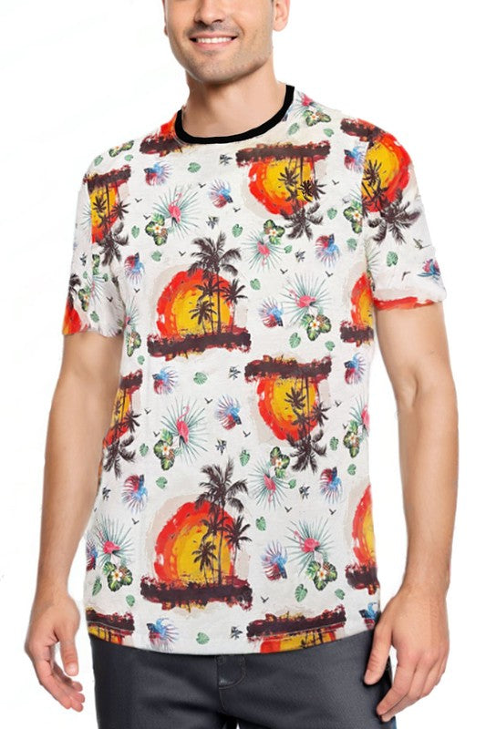 Allover Print Short Sleeve Men's T-Shirt