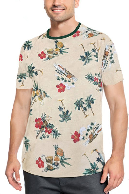 Allover Print Short Sleeve Men's T-Shirt