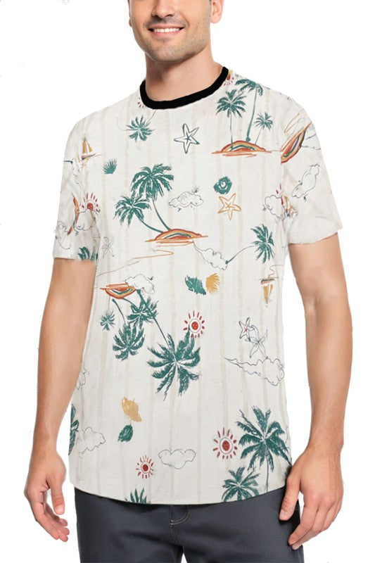 Allover Print Short Sleeve Men's T-Shirt