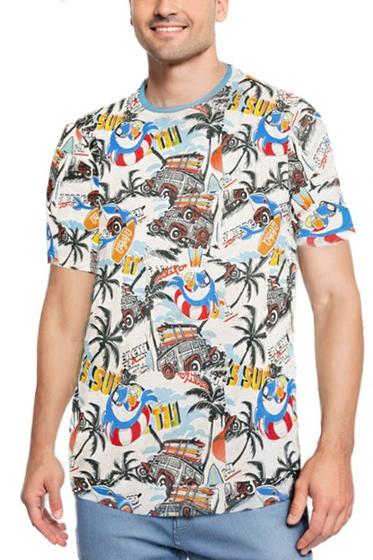 Allover Print Short Sleeve Men's T-Shirt