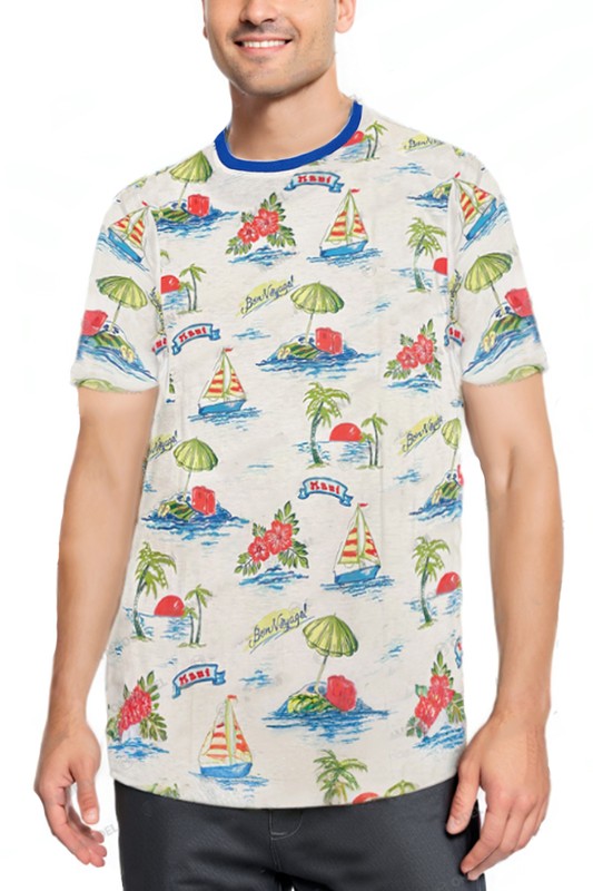 Allover Print Short Sleeve Men's T-Shirt