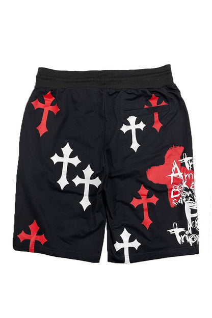 Weiv Men's Chrome Cross Skull Shorts