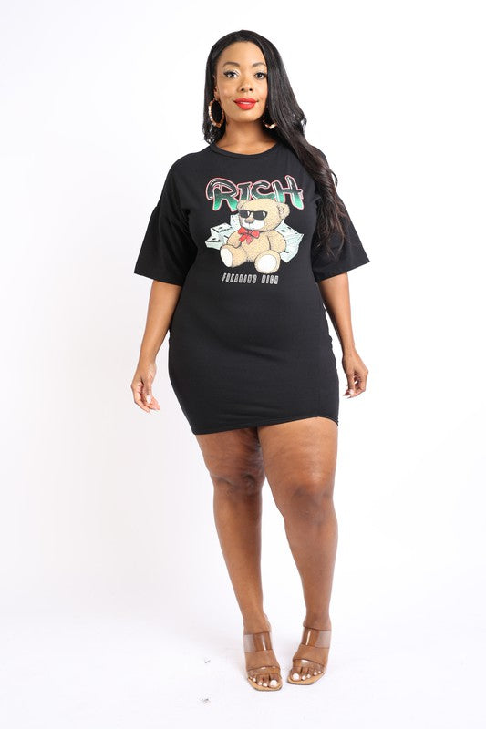 Rich Bear Printed T-Shirt Dress