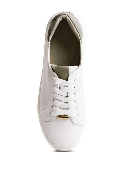 Schick Lace Up Leather Sneakers