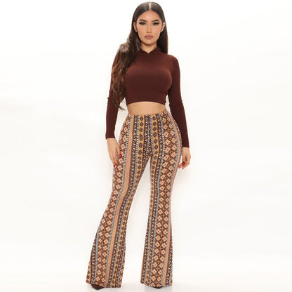 Paisley Boho Print Bell Bottom Pants 5Besties