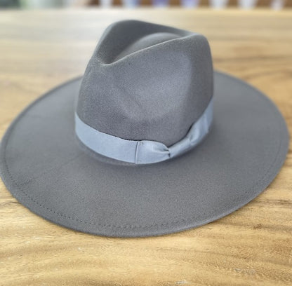 Wide brim panama hat in vegan felt LOVBAG