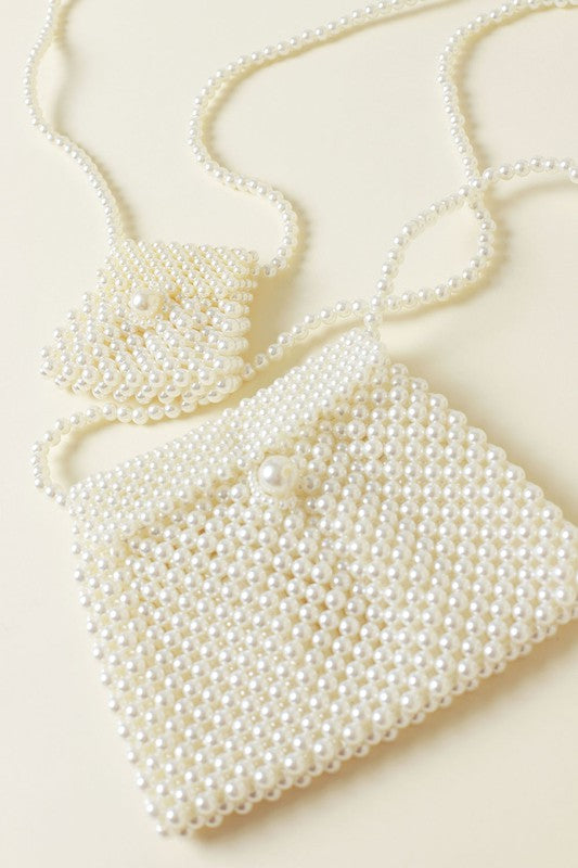 Mini Shiny Pearl Crossbody Bag