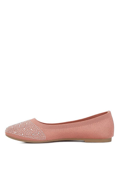 Splash Rhinestones Embellished Ballet Flats