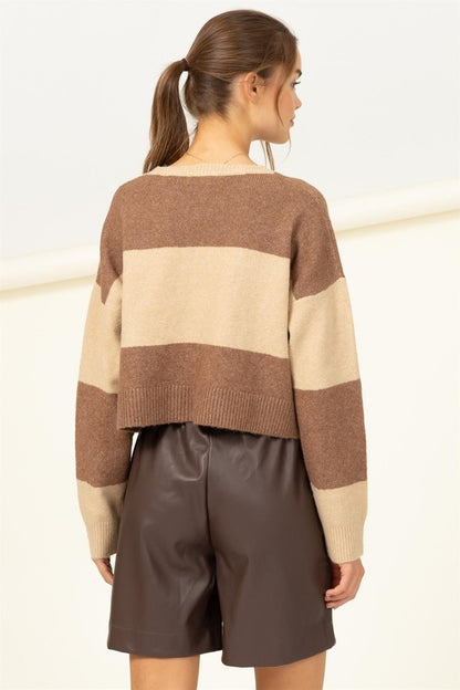 Modern Club Long Sleeve Color-Block Sweater