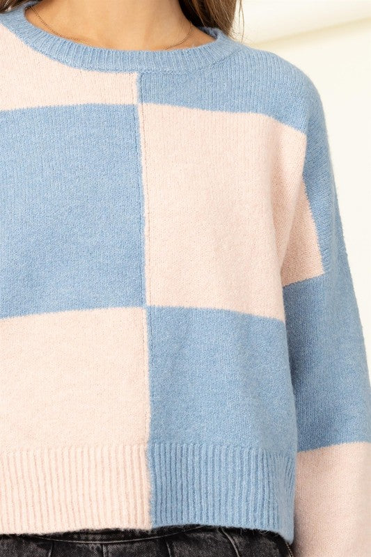 Modern Club Long Sleeve Color-Block Sweater