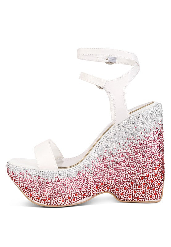 Richness Embellished High Wedge Sandals