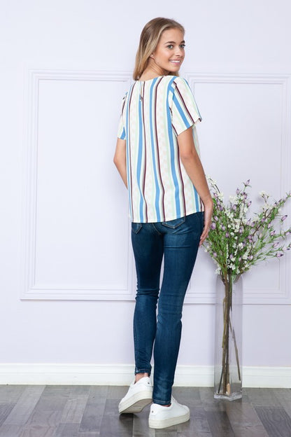 Gem Plus+ Stripe Short Sleeve Top