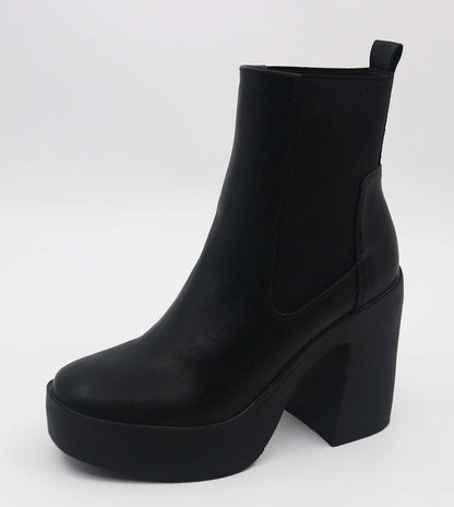 boots with platform and elastic side band