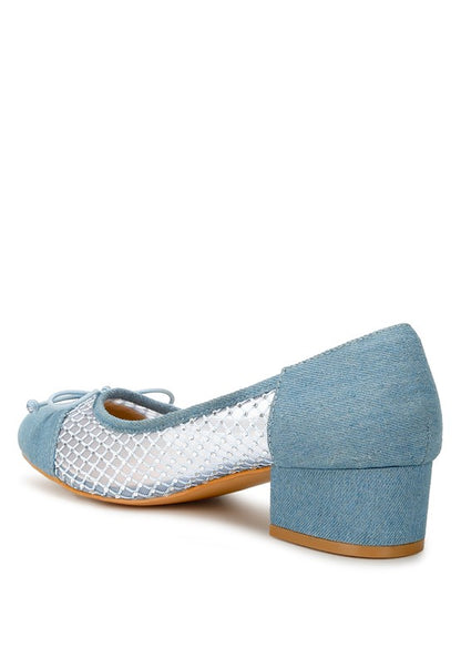 Tudum Rhinestone Detail Denim Ballerinas