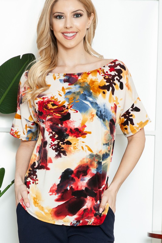 Plus+ Floral Short Sleeve Top