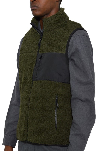 Men's Padded Sherpa Fleece Vest