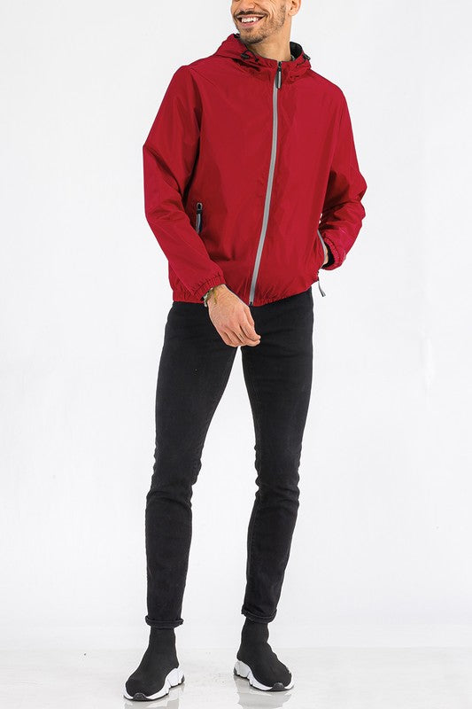 Solid Hoodie Lightweight Windbreaker Jacket