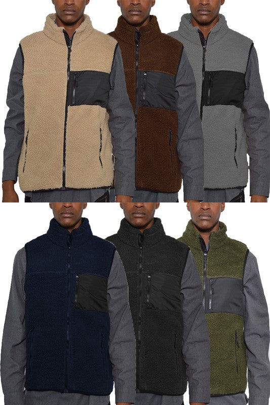 Men's Padded Sherpa Fleece Vest