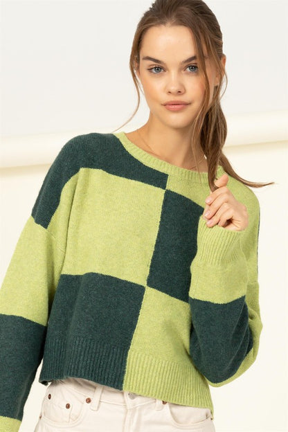 Modern Club Long Sleeve Color-Block Sweater