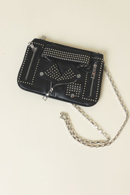 PU Leather Jacket Shaped Crossbody Bag