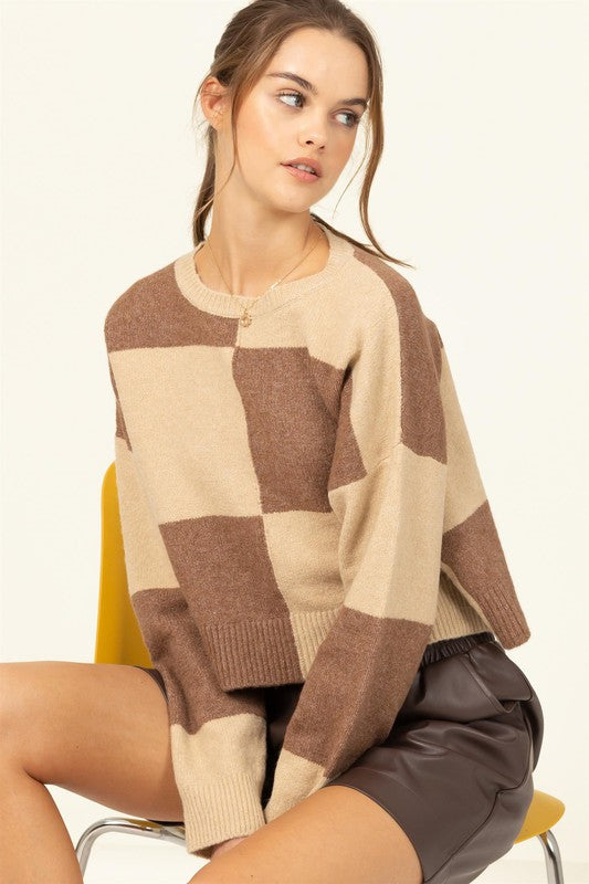 Modern Club Long Sleeve Color-Block Sweater