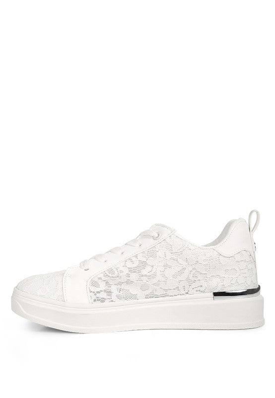 Flakes Lace Detail Low Platform Sneakers