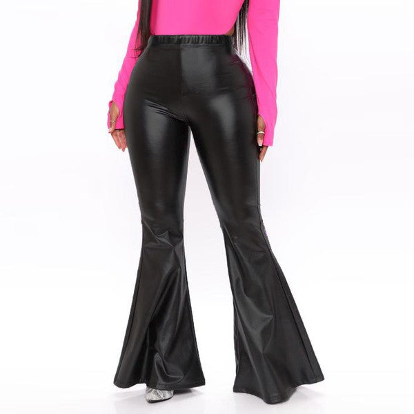 PU Leather Bell Bottom Pants 5Besties