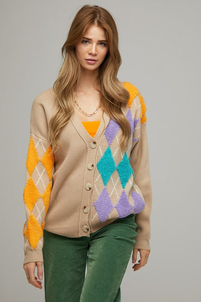 Plus+ V Neck Button Front Cardigan