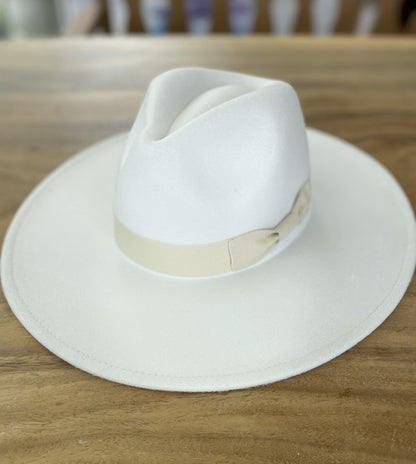 Wide brim panama hat in vegan felt LOVBAG