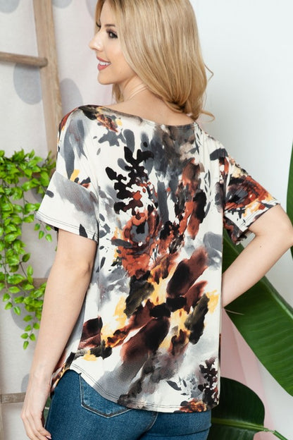 Plus+ Floral Short Sleeve Top