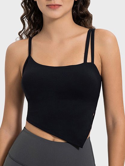 Slit Asymmetrical Neck Active Cami