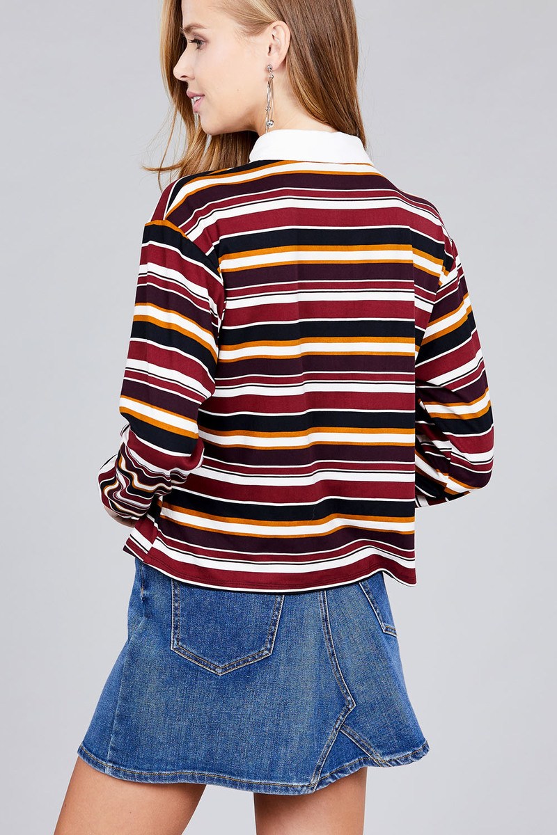 Long sleeve multi striped dty brushed shirts