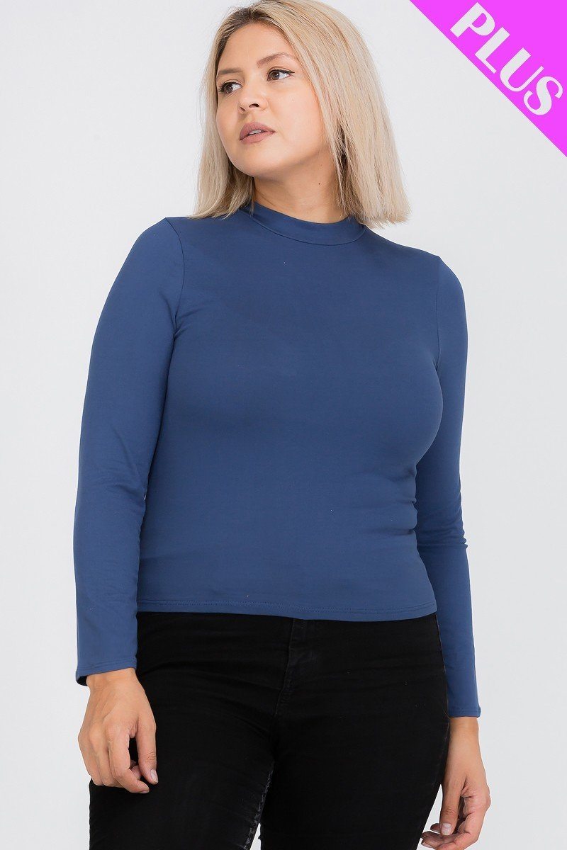 Mock Neck Solid Top