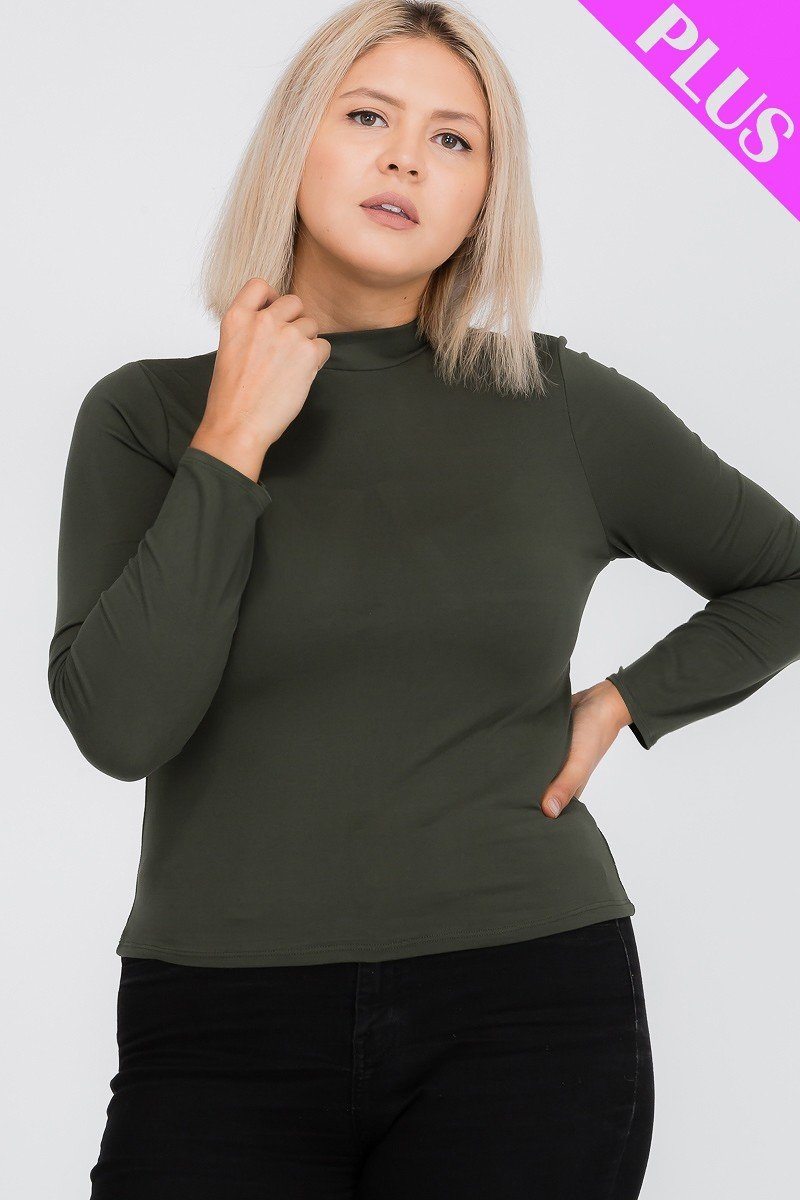 Mock Neck Solid Top