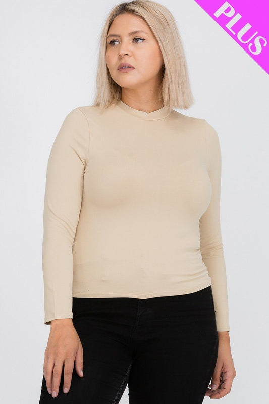 Mock Neck Solid Top