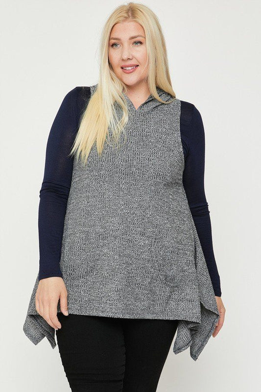 Two Tone Knit Sleeveless Top