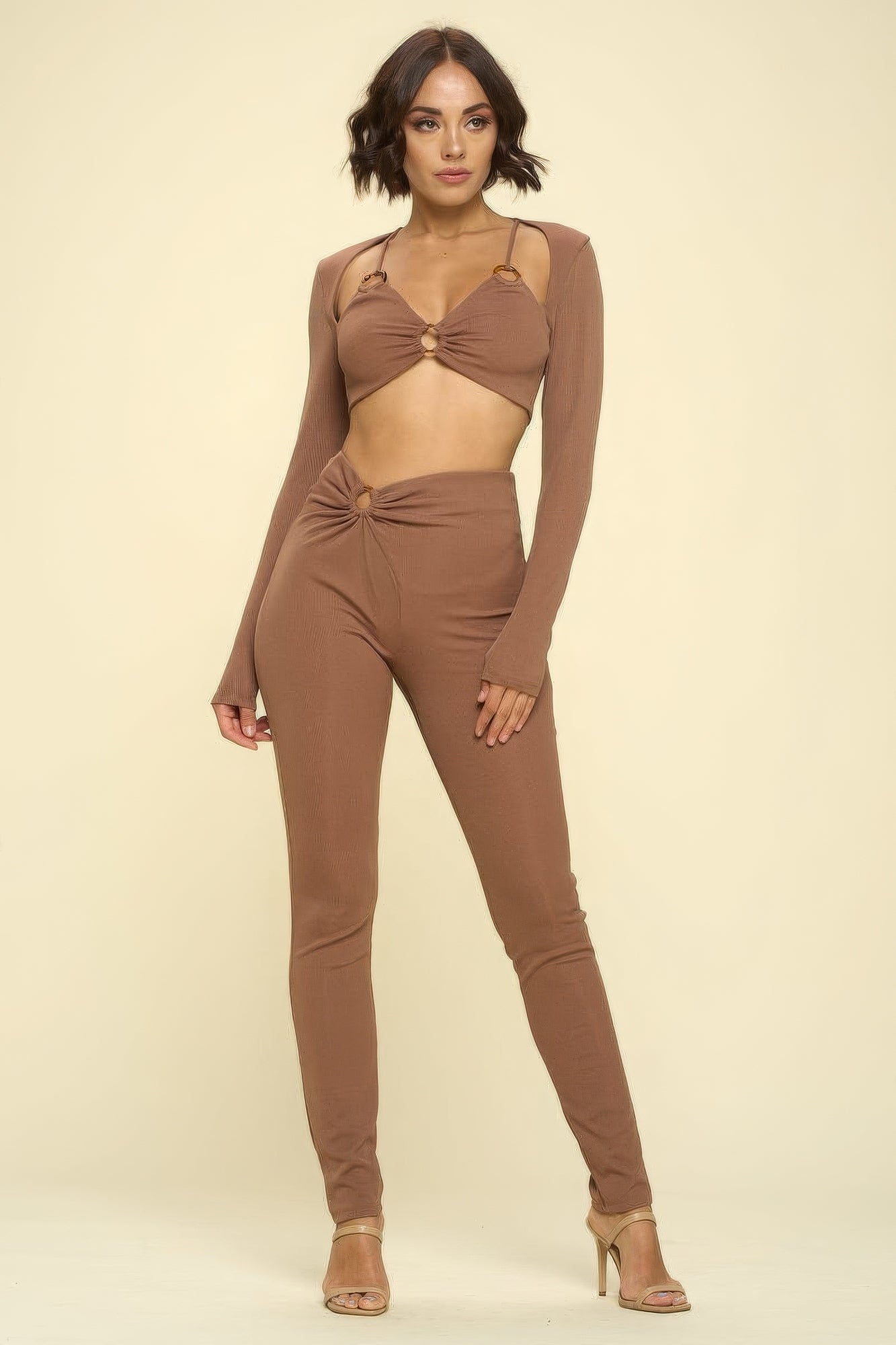 Bikini Top and Pant Solid Color 2 Piece Set