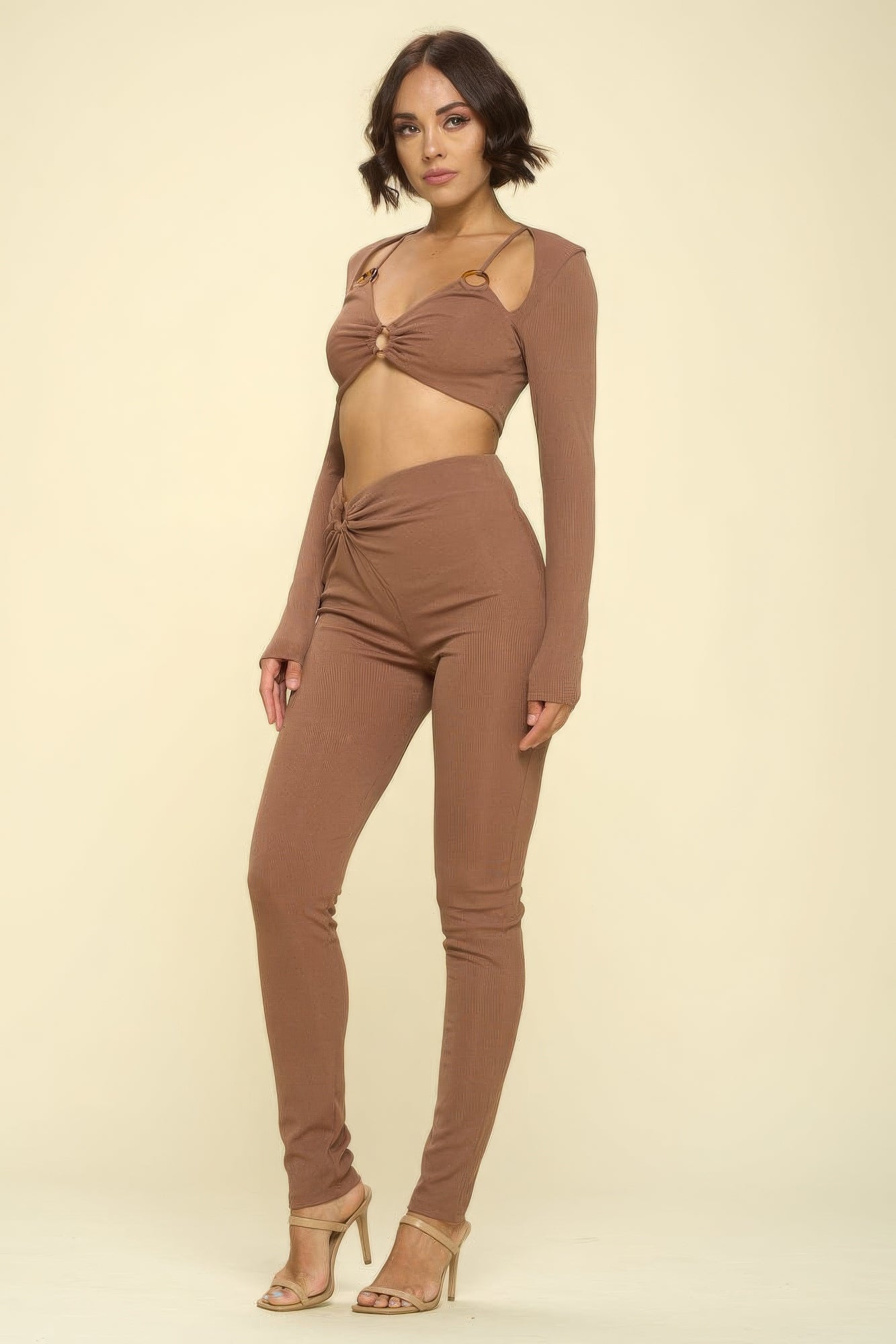 Bikini Top and Pant Solid Color 2 Piece Set