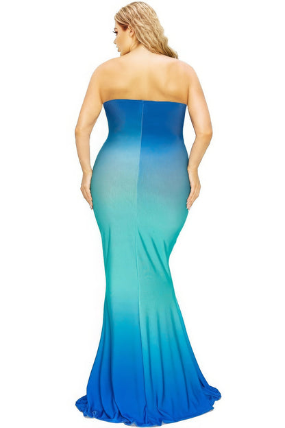 hot summer gradient tube maxi dress