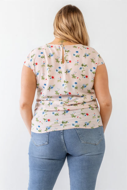 Flower Print Ruched Top