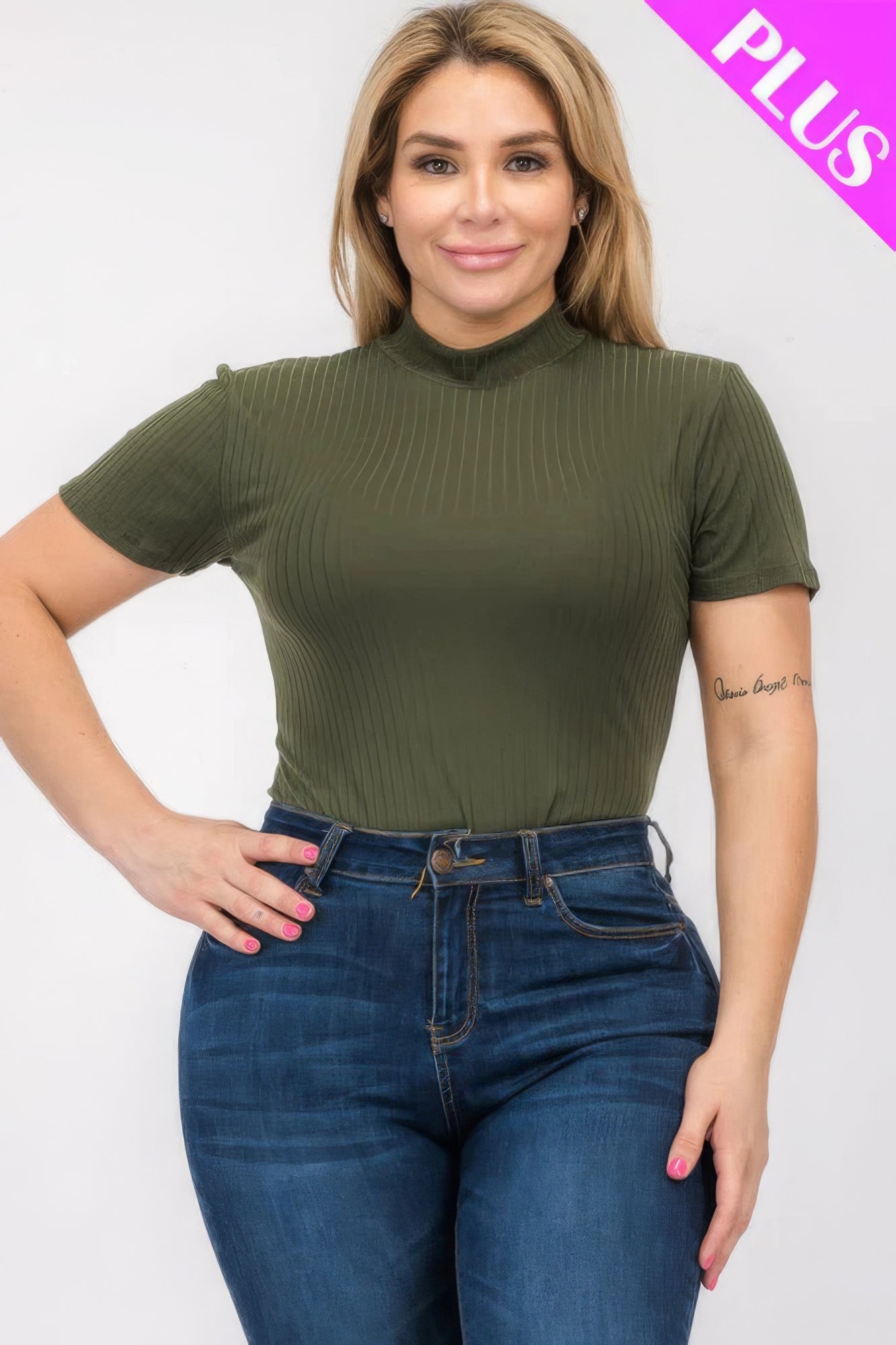 Ribbed Short Sleeve Bodysuit