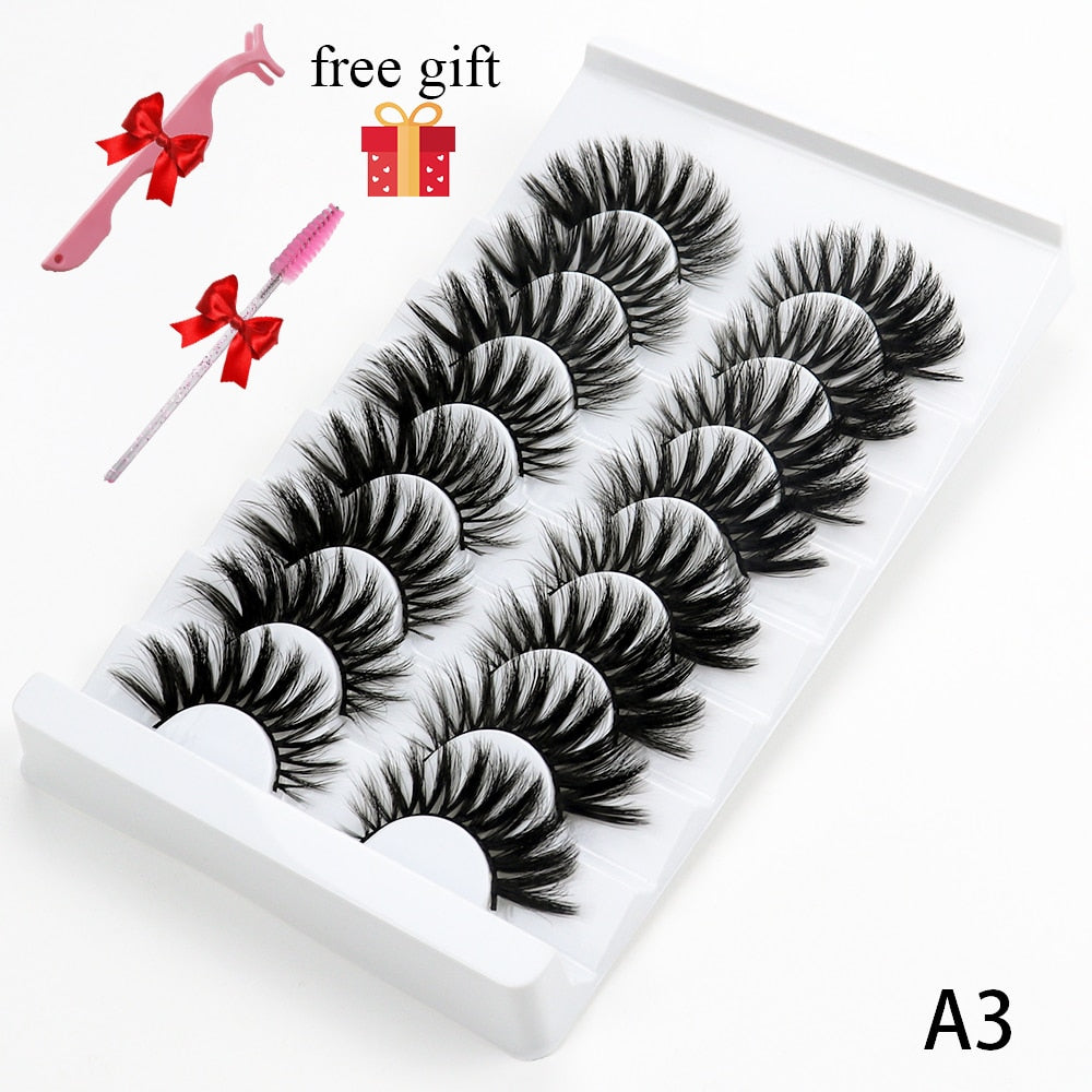 8 Pairs Faux Mink Fluffy Natural False Eyelashes 3D Dramatic Lola’s Hidden Gem