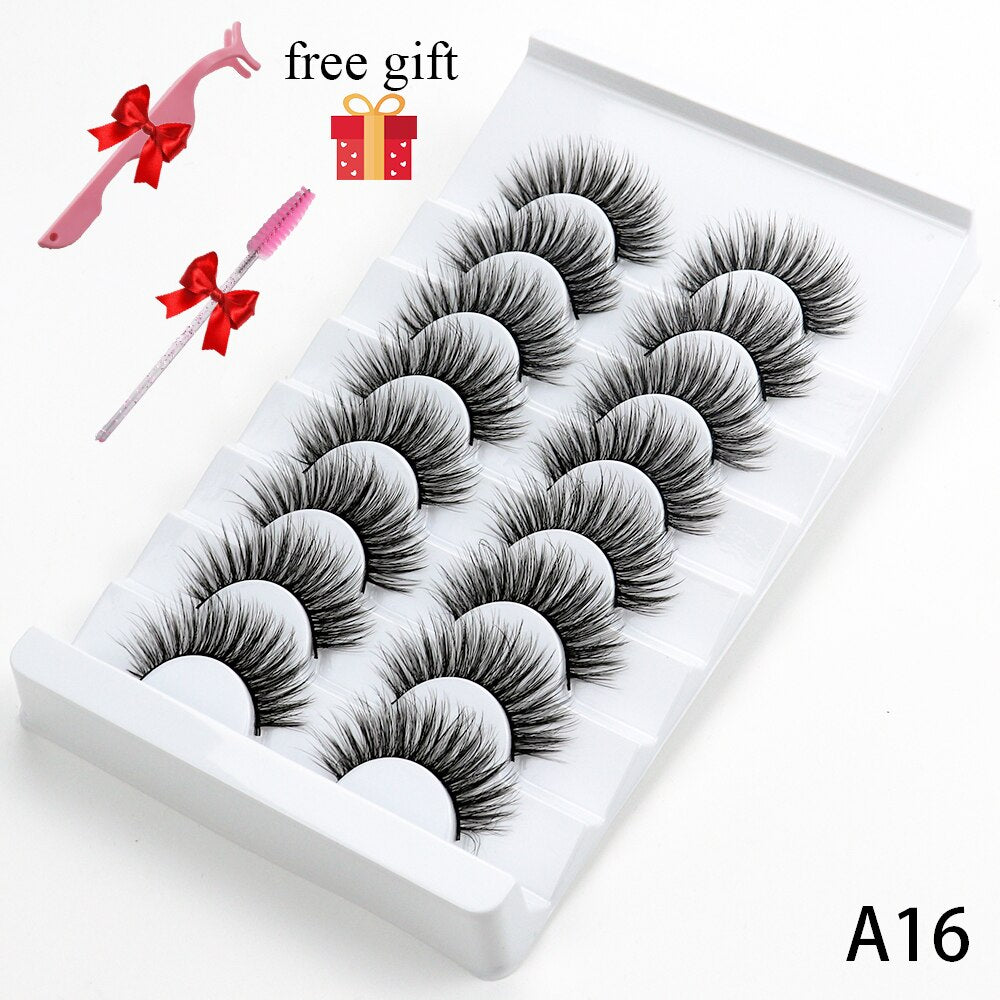 8 Pairs Faux Mink Fluffy Natural False Eyelashes 3D Dramatic Lola’s Hidden Gem