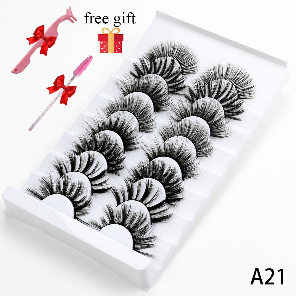 8 Pairs Faux Mink Fluffy Natural False Eyelashes 3D Dramatic Lola’s Hidden Gem