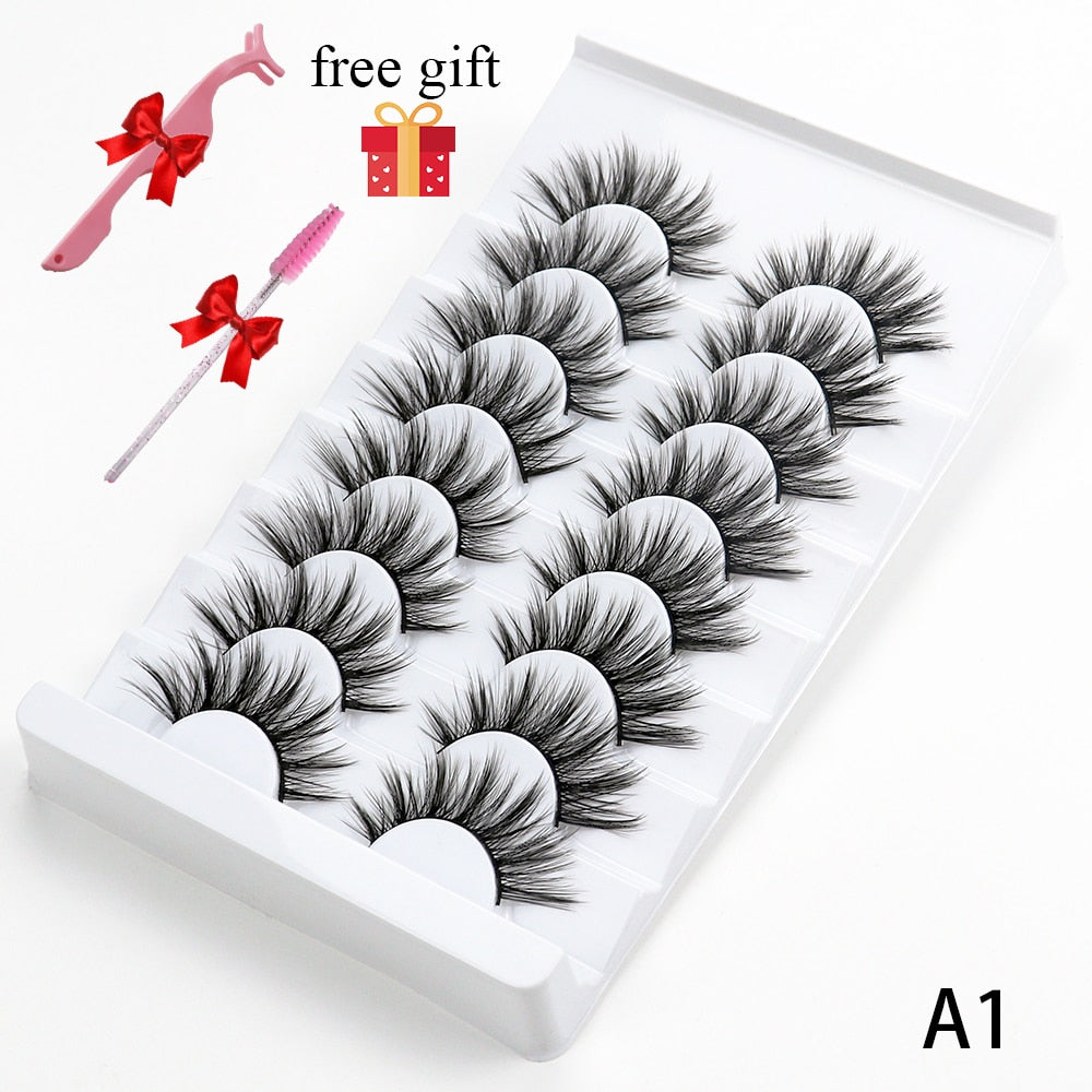 8 Pairs Faux Mink Fluffy Natural False Eyelashes 3D Dramatic Lola’s Hidden Gem