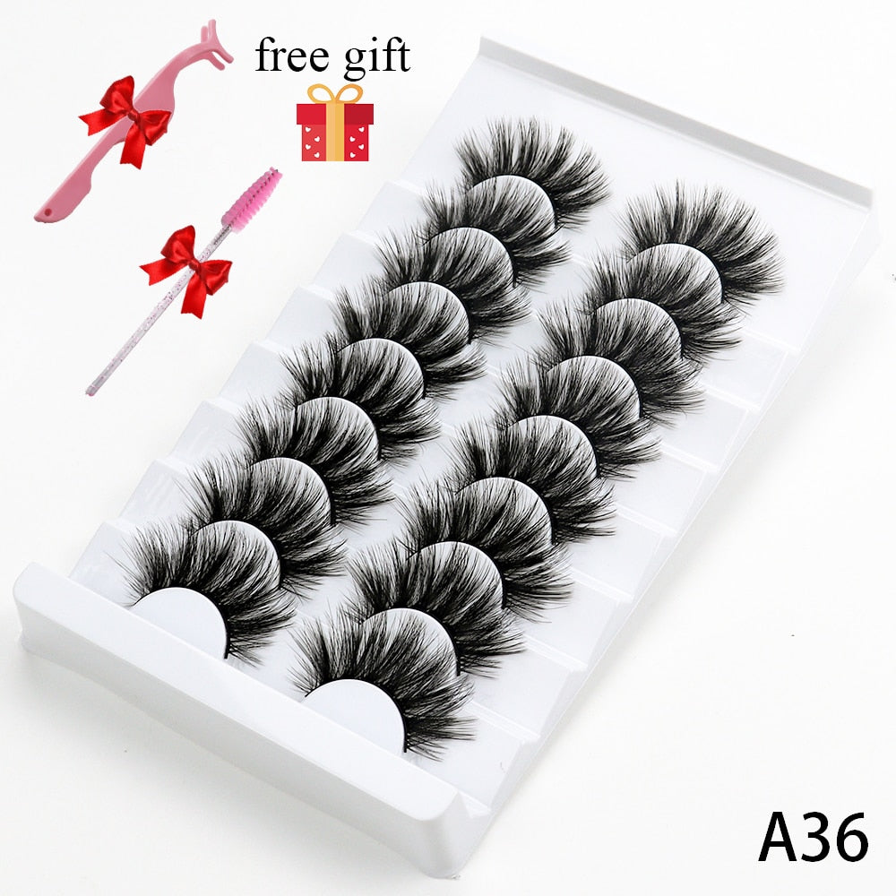 8 Pairs Faux Mink Fluffy Natural False Eyelashes 3D Dramatic Lola’s Hidden Gem