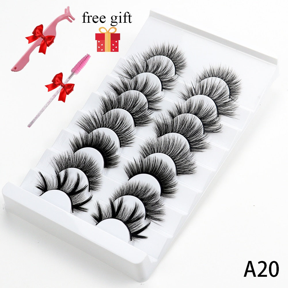 8 Pairs Faux Mink Fluffy Natural False Eyelashes 3D Dramatic Lola’s Hidden Gem