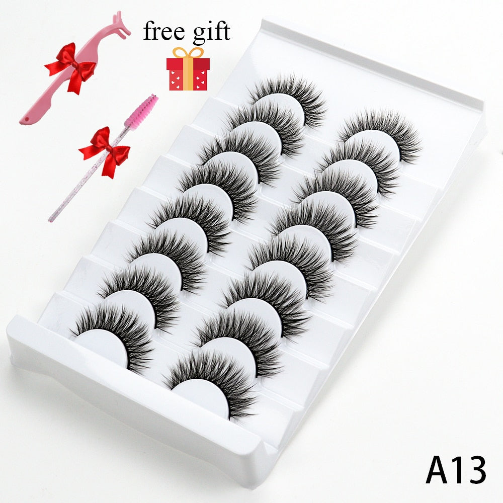 8 Pairs Faux Mink Fluffy Natural False Eyelashes 3D Dramatic Lola’s Hidden Gem