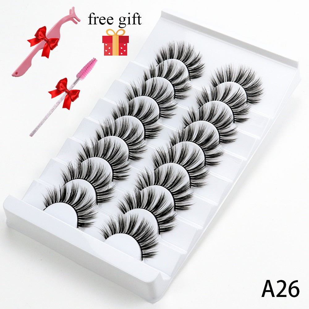 8 Pairs Faux Mink Fluffy Natural False Eyelashes 3D Dramatic Lola’s Hidden Gem