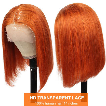 Bob Short Cut Straight Lace Front Human Hair Transparent Lace Pre Plucked Brazilian Bob Lace Wigs Lola’s Hidden Gem